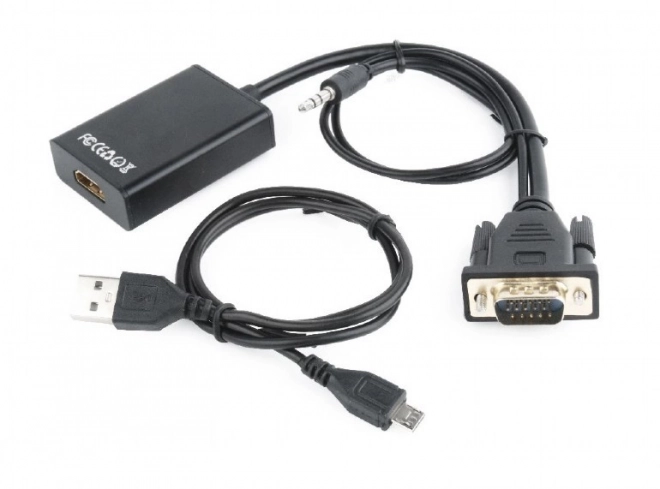 Konvertor VGA na HDMI čierny 15 cm