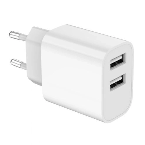 Univerzálna USB nabíjačka 2-portová 2.4A biela