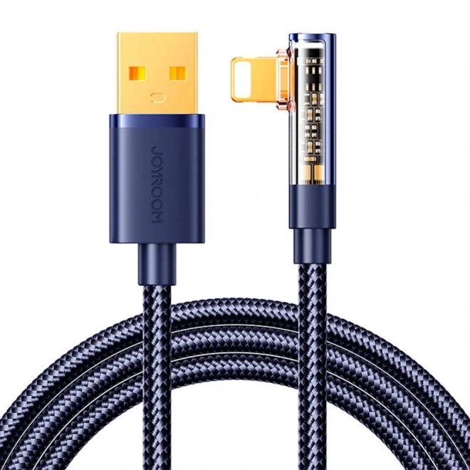 Úhlový USB Lightning kábel 1,2 m modrý Joyroom