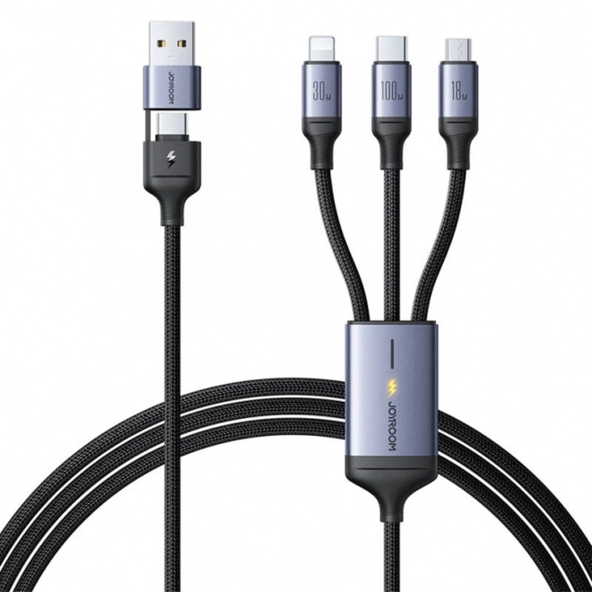 Kabel Speedy USB Joyroom 6 v 1 100W, čierny 1,5 m