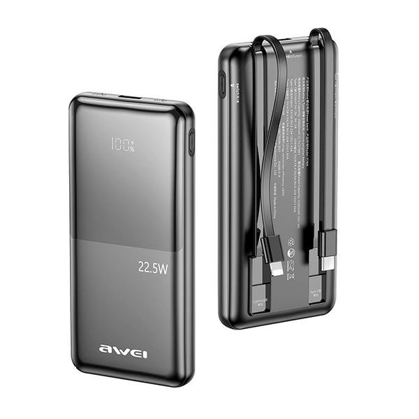 Powerbank Awei s kapacitou 10000mAh s 22,5W rychlonabíjaním a štyrmi výstupmi