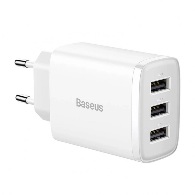 Kompaktná rýchlonabíjačka Baseus s tromi USB portami