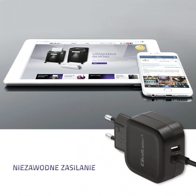 Nabíjačka Qoltec 17W s USB a Micro USB káblom