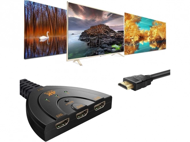 HDMI Rozbočovač 3v1 s 3 portmi na 4K