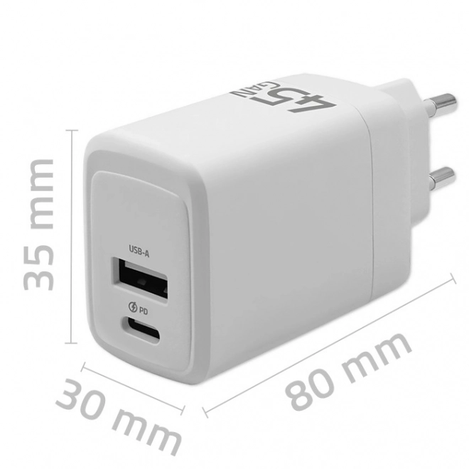 Nabíjačka Qoltec GaN 45W biela
