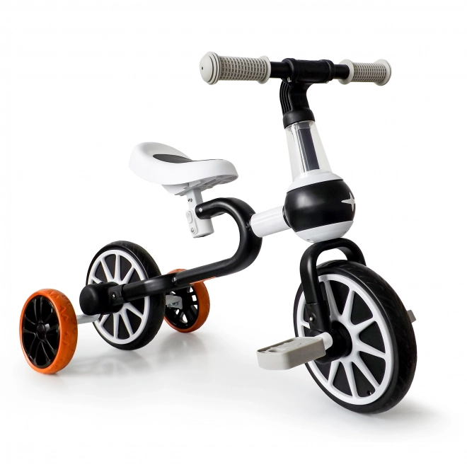 Odrážadlo 4 v 1 s pedálmi a pomocnými kolieskami čierne ECOTOYS