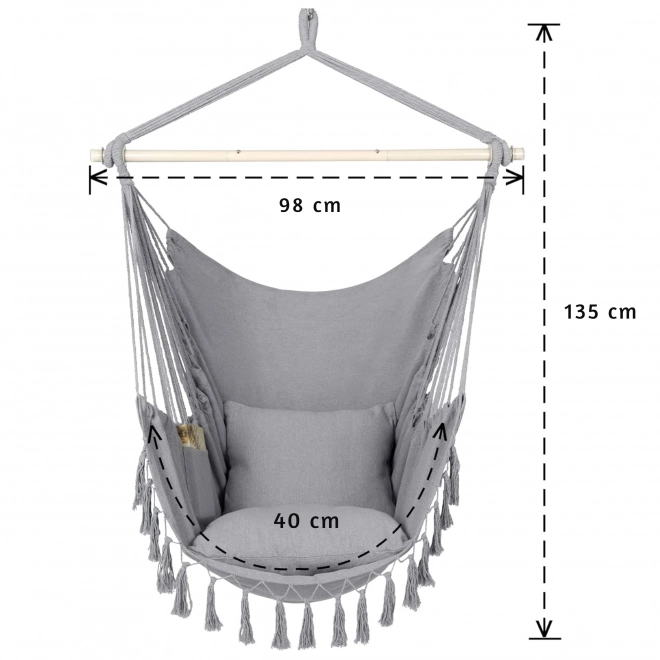 Prémiová hojdačka do interiéru a záhrady - sivá