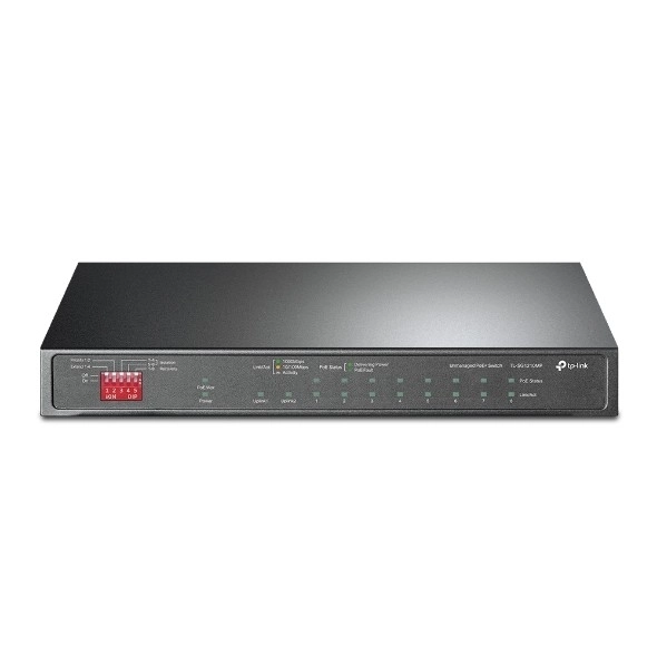 Prepínací switch SG1210MP s 8 portmi PoE+ a 1 portom SFP