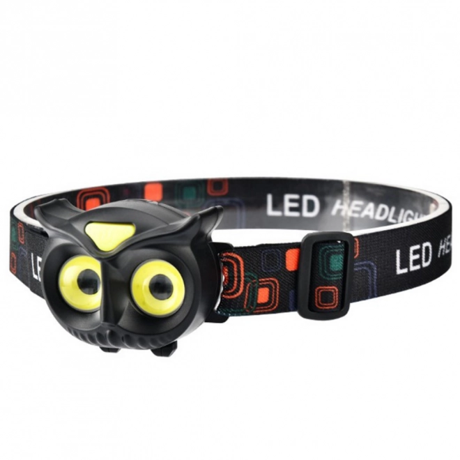 Detská čelová LED lampa Sova