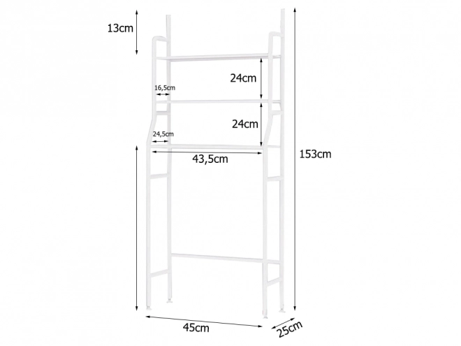 Kúpeľňová skrinka nad toaletu s 3 policami