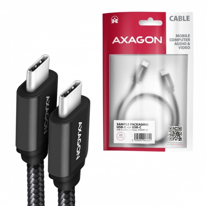 Premium USB-C - USB-C 3.2 Gen 1 kábel 1m s PD 60W, čierny