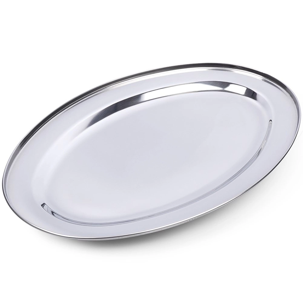 E-shop Oceľový oválny servírovací podnos 44 × 29 cm