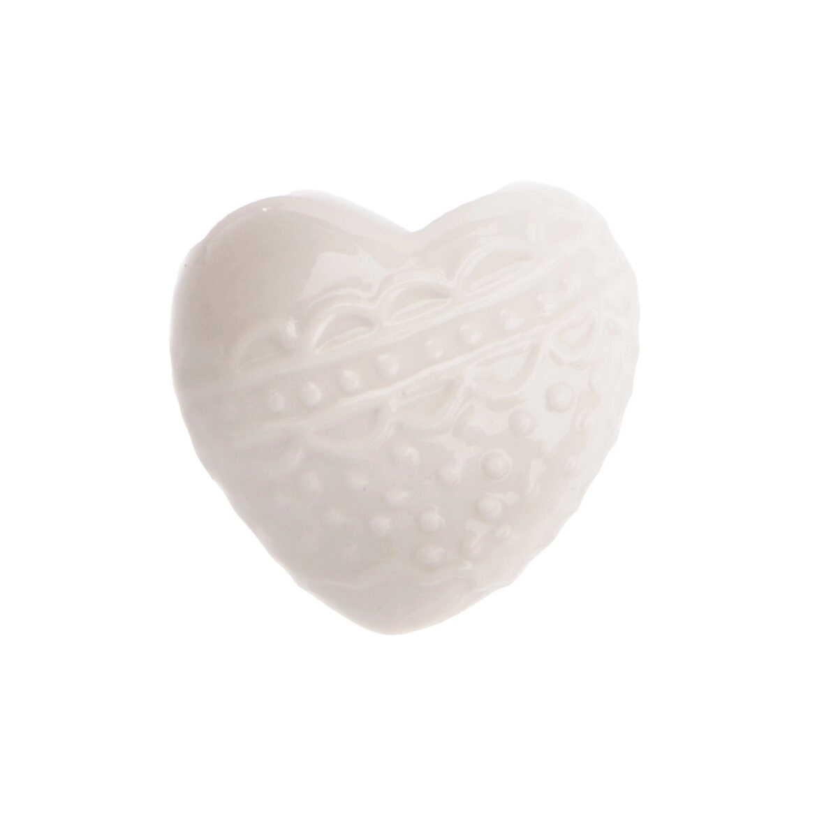 Biele porcelánové srdce dekorácia 6 × 4 × 6 cm