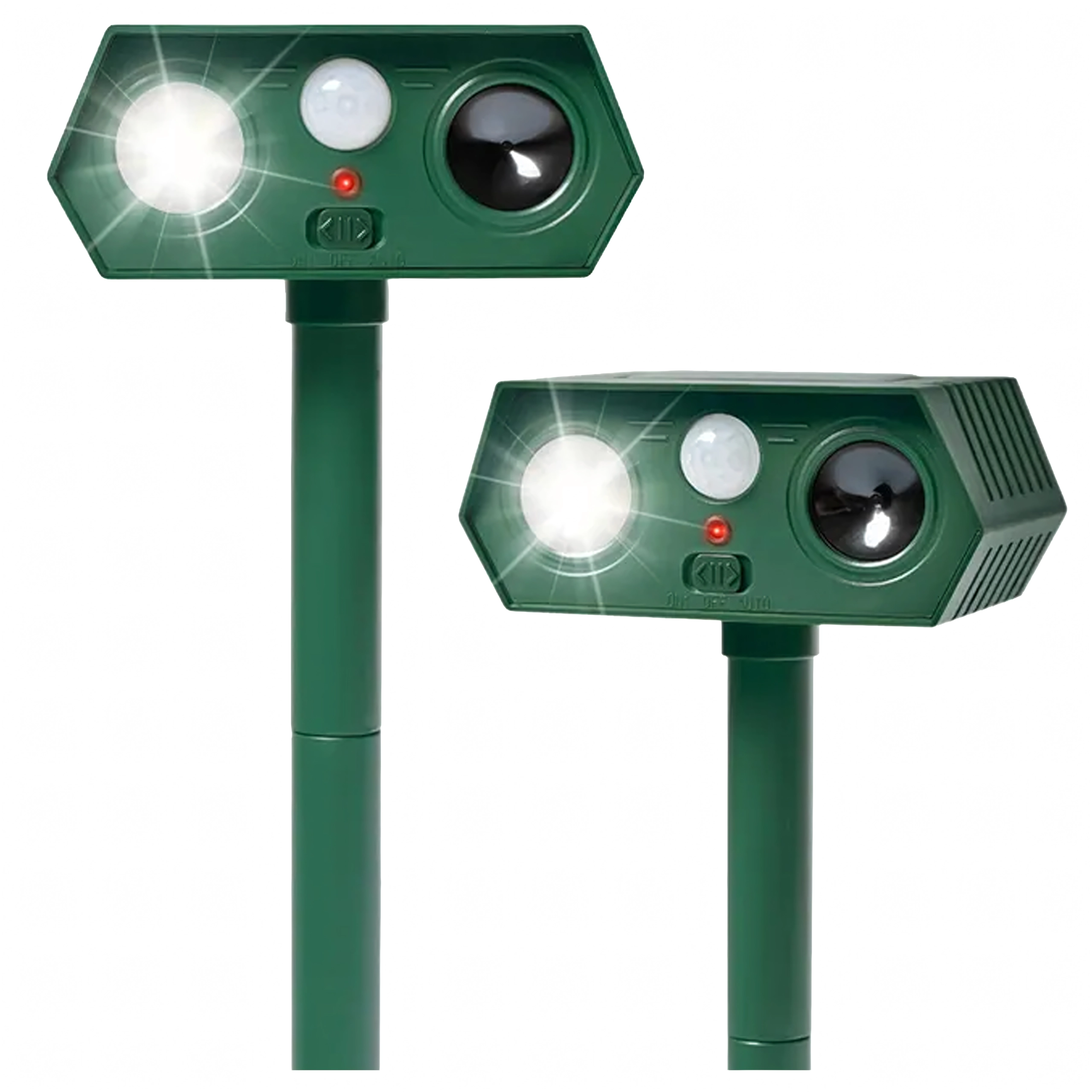 Ultrazvukový solárny odpudzovač zvierat s PIR senzorom, sada 2 ks