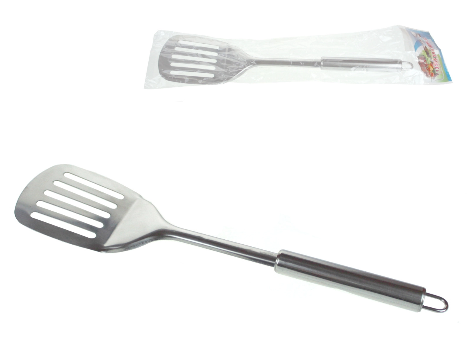 E-shop Oceľová kuchynská obracačka s otvormi 34 × 8 cm