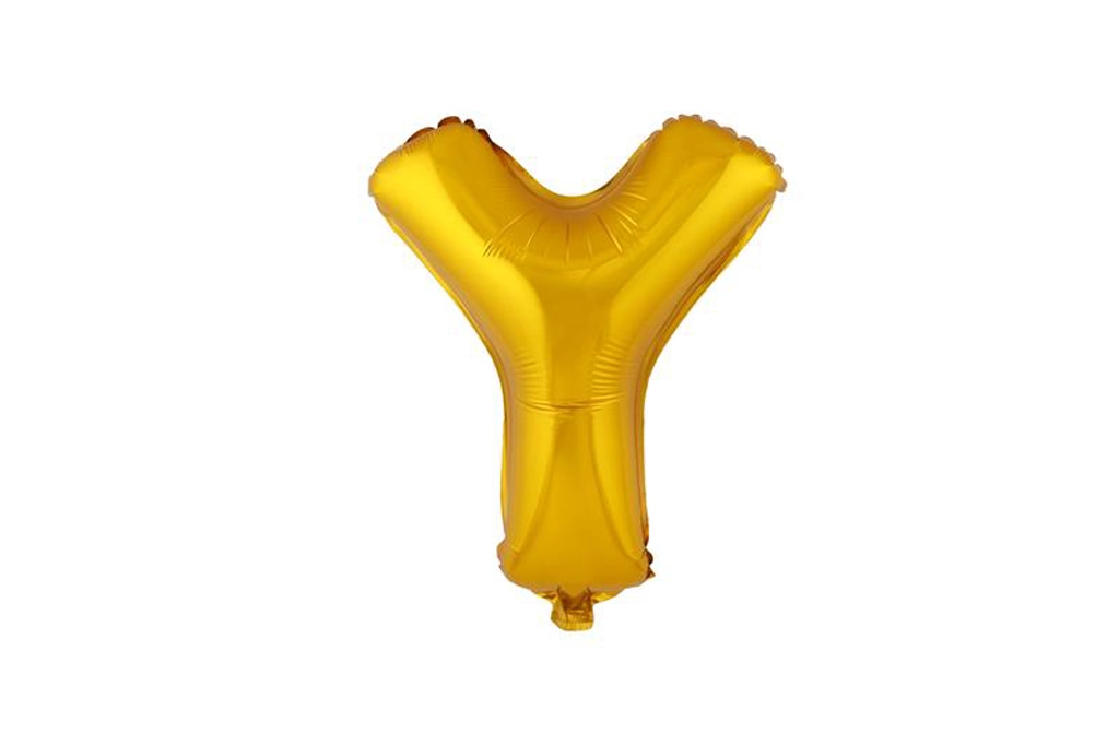 E-shop TORO Balónik písmenko Y 30cm zlatá