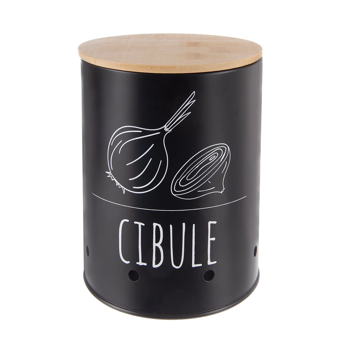 E-shop Dóza na cibuľu black cz s bambusovým vekom 13 cm