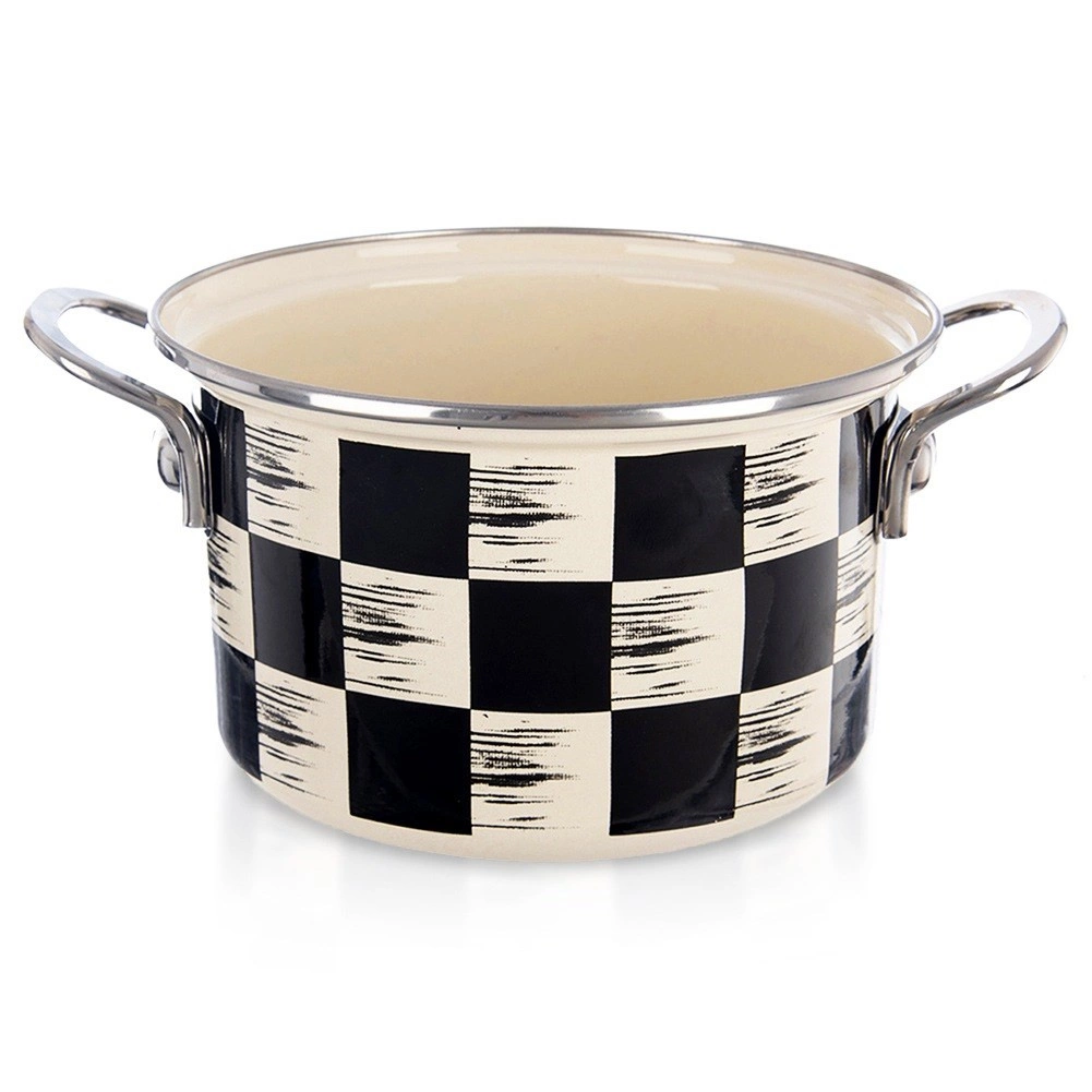 E-shop Smaltovaný hrniec Šachovnica 18 cm, 2 l