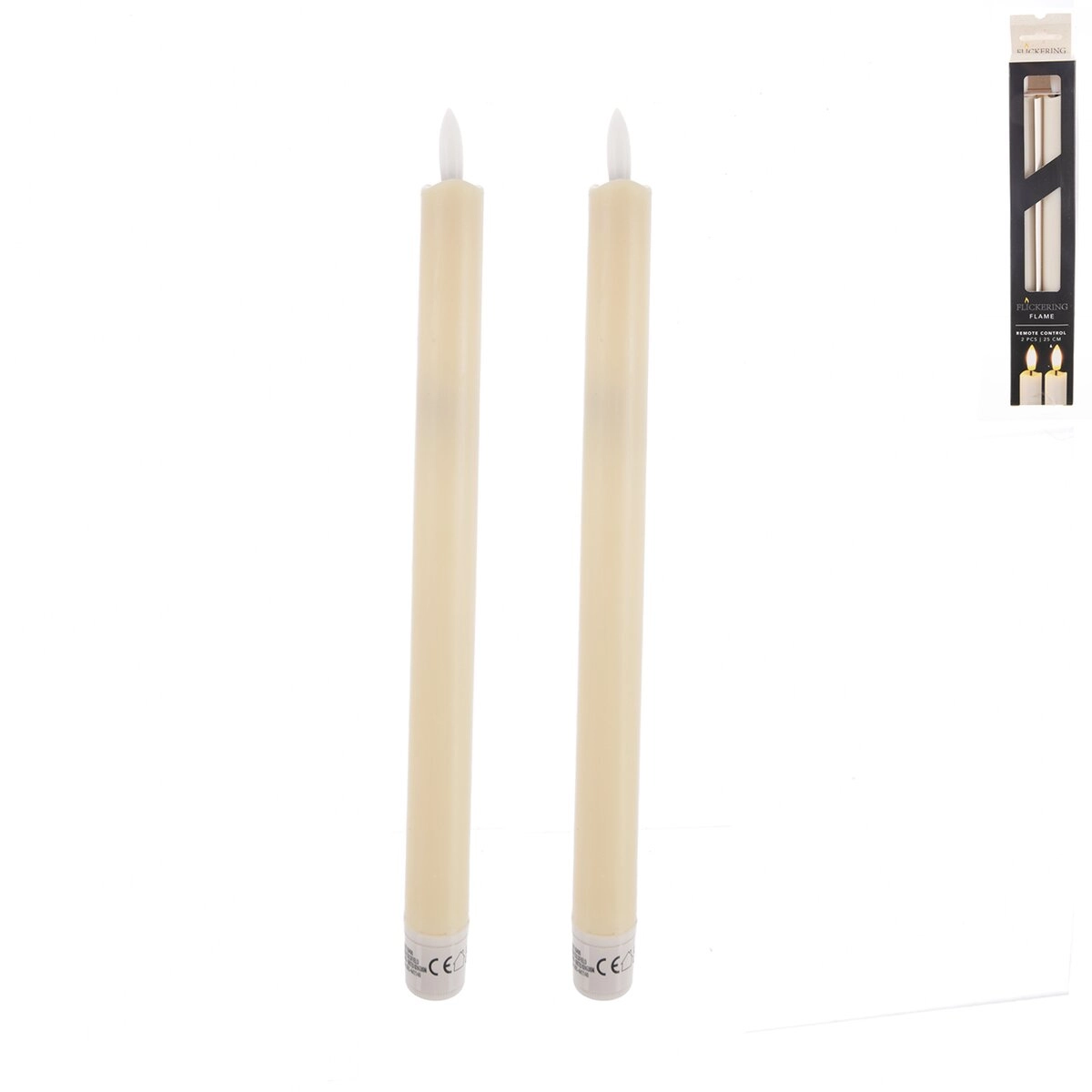 E-shop Sada dvoch béžových LED sviečok 25 cm