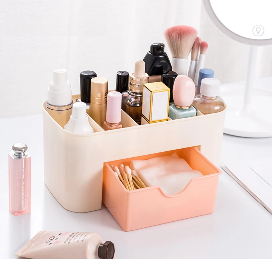 E-shop Jenifer AG506A Organizér na kosmetiku a make-up 23 x 11 x 10,5 cm bílo-růžový