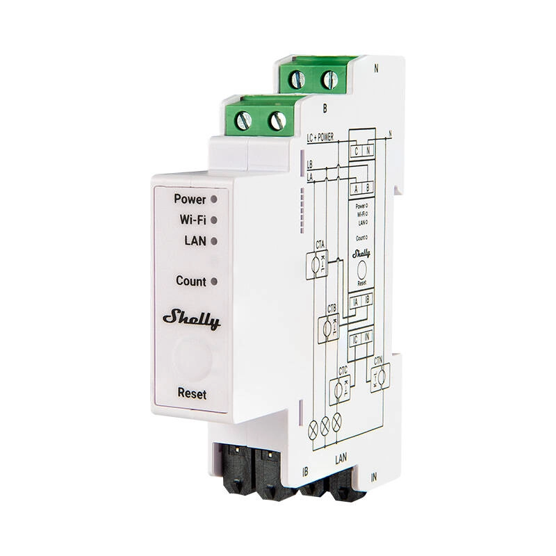 Elektromer 3F na DIN lištu SHELLY PRO 3EM 120A Wi-Fi