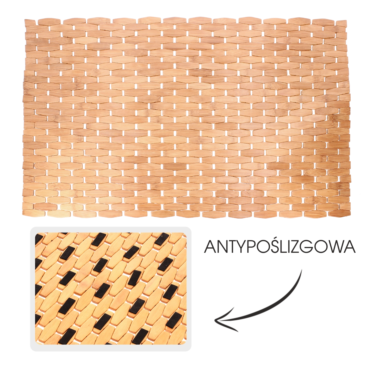 E-shop Bambusová kúpeľňová rohož Grenada 50 × 70 cm