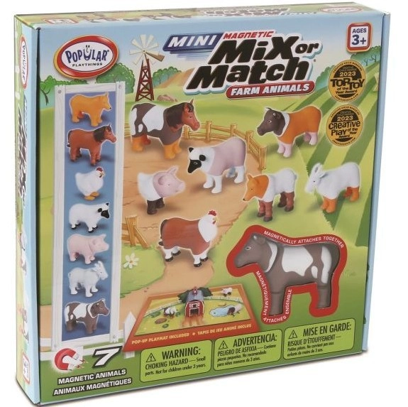 E-shop MalBlo Magnetic Mini – zvieratká z farmy, magnetická stavebnica pre deti
