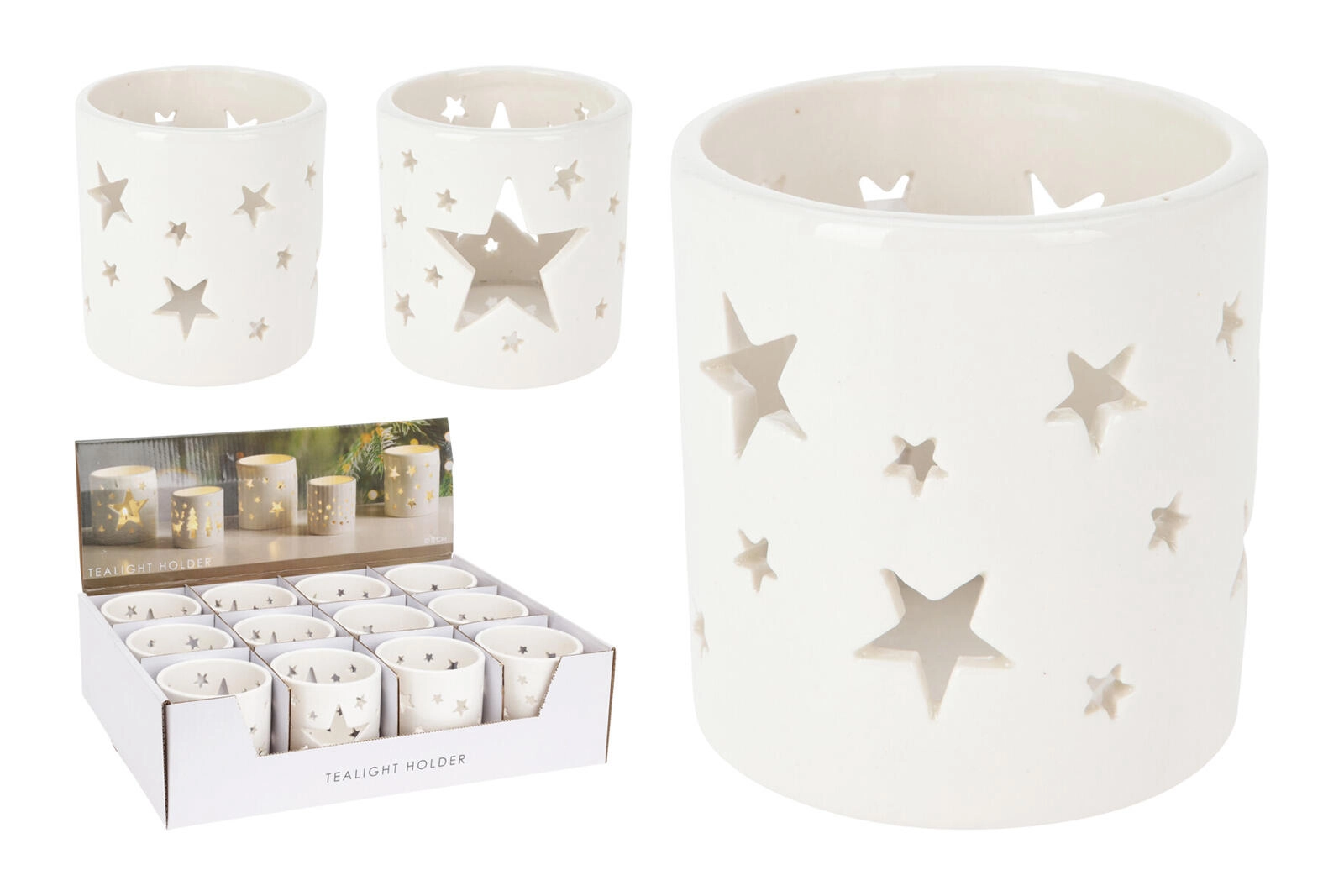 Porcelánový svietnik na čajovú sviečku, biely, 7,5 × 8 cm