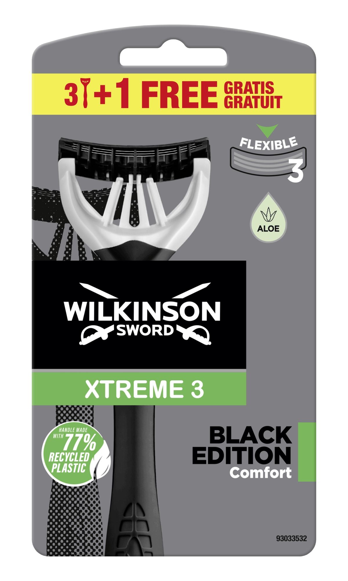 E-shop Wilkinson Xtreme 3 Black Edition holiaci strojček 3+1 ks