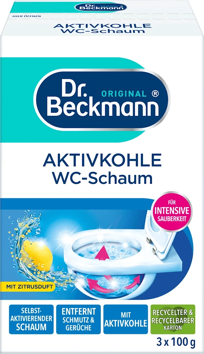E-shop Dr. Beckmann WC pena s aktívnym uhlím 3 x 100 g