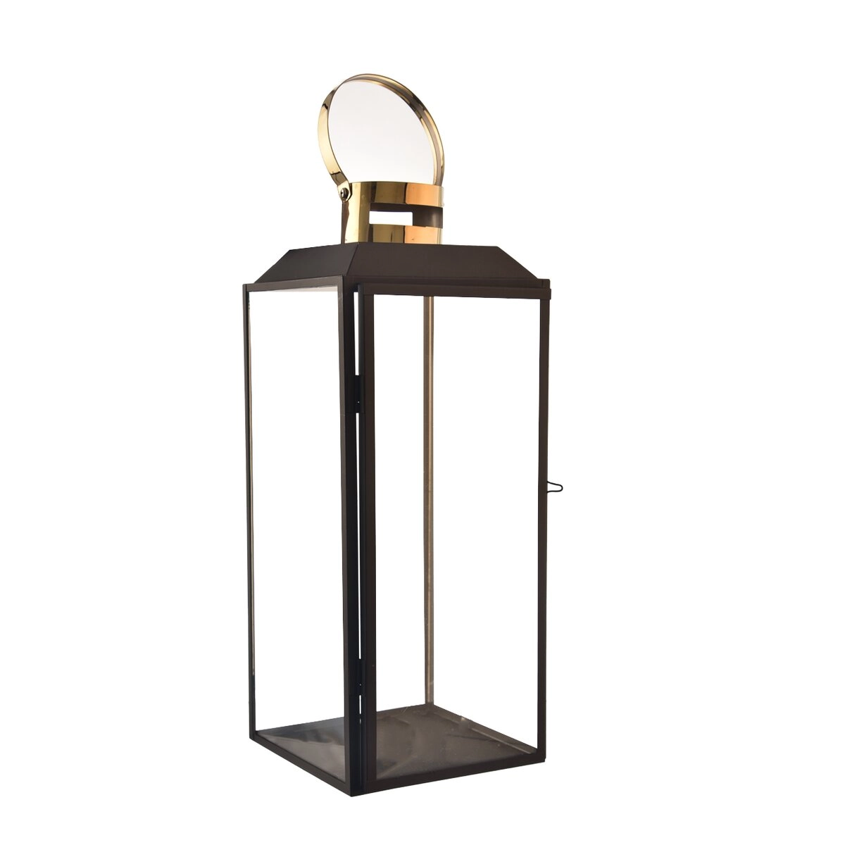 E-shop Veľká dekoratívna lucerna čierno-zlatá 42 cm