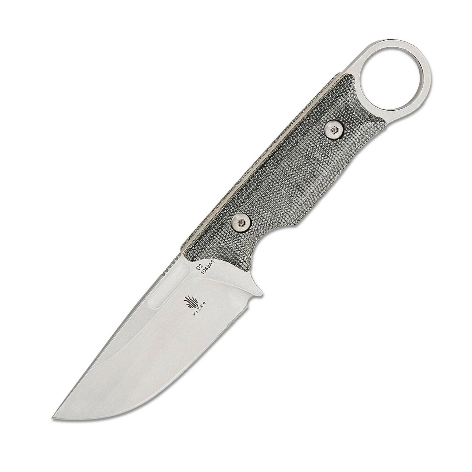E-shop Kizer Cabox outdoorový nôž 8,5 cm, stonewash, sivá micarta, puzdro Kydex