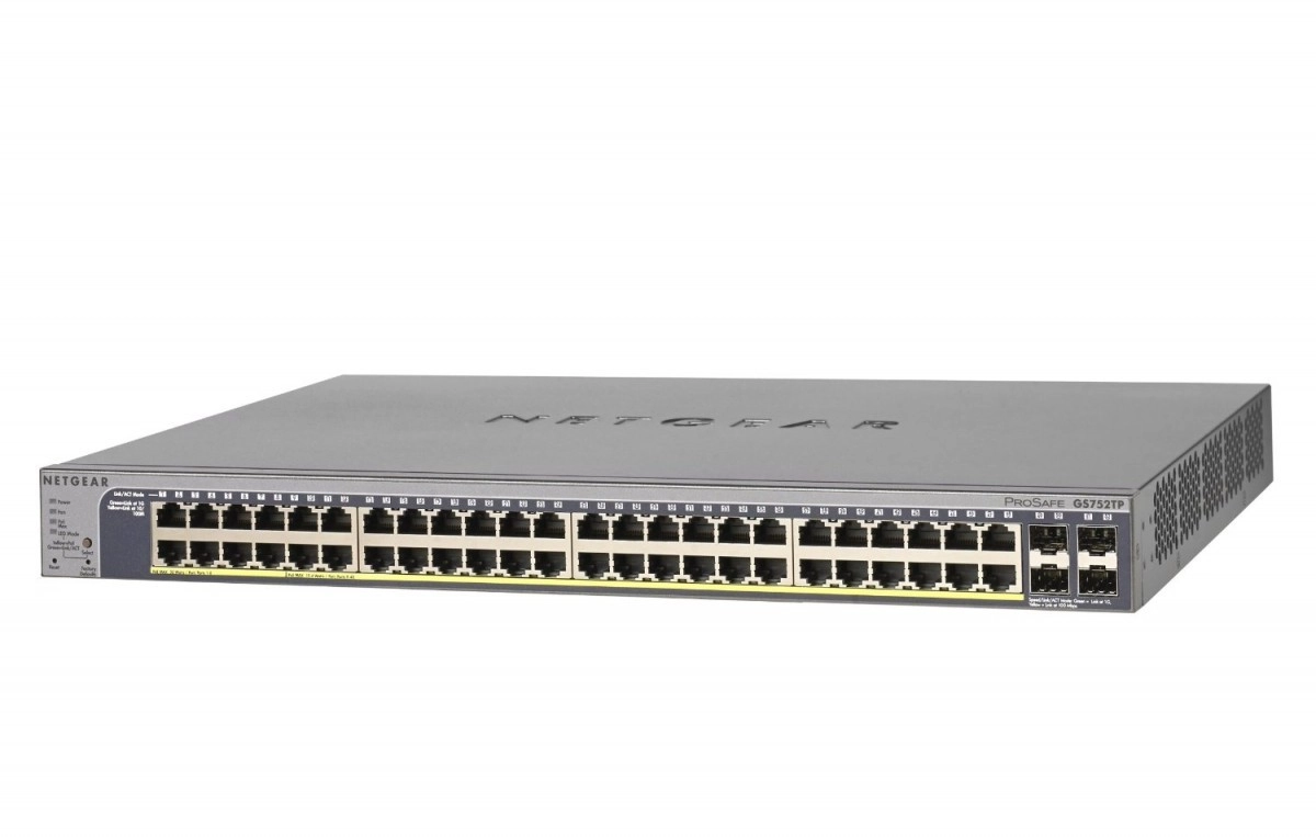 E-shop Chytrý prepínač NETGEAR GS752TP, 48× gigabit PoE, 4× SFP