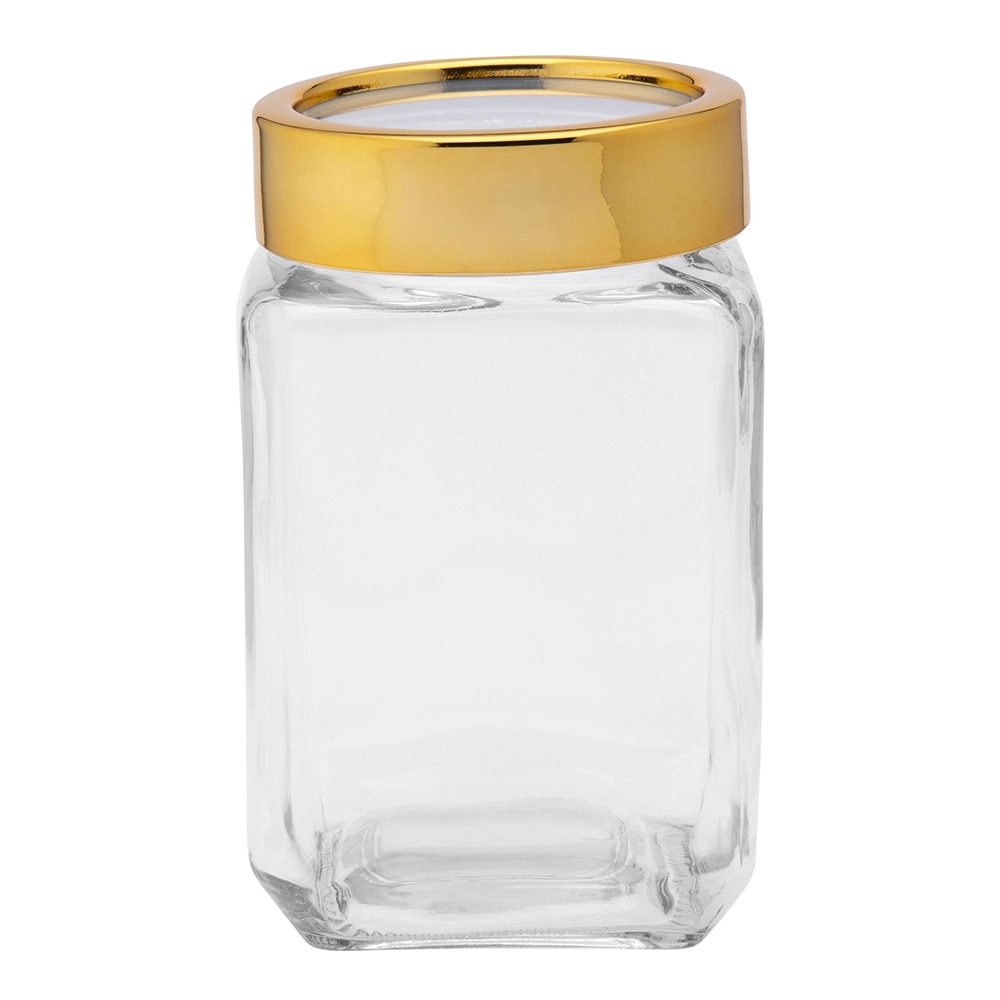 E-shop Sklenená dóza ALTOM DESIGN 700 ml so zlatým viečkom