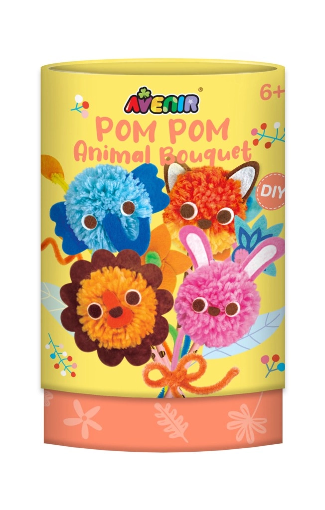 E-shop MG DYSTRYBUCJA Kreativní sada Pom Pom Kytice s bambulkami Zvířata