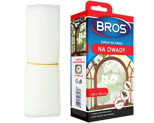 Sieť proti hmyzu BROS na okná 150 × 180 cm – Biela