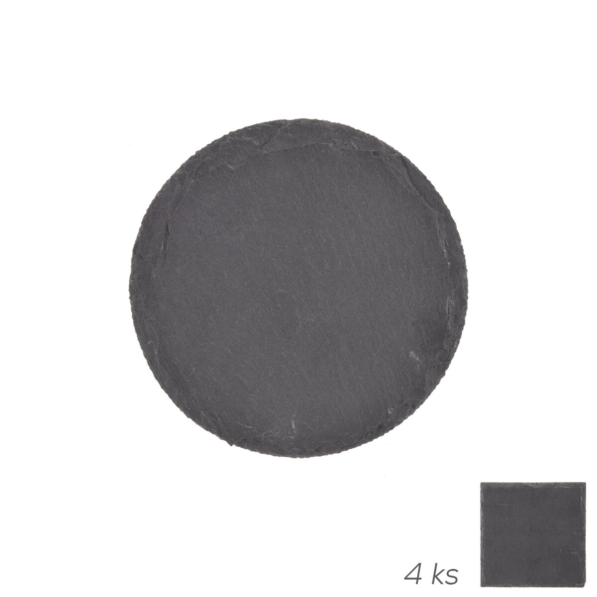 E-shop Súprava bridlicových podtáckov 10 × 10 cm, 4 ks, mix