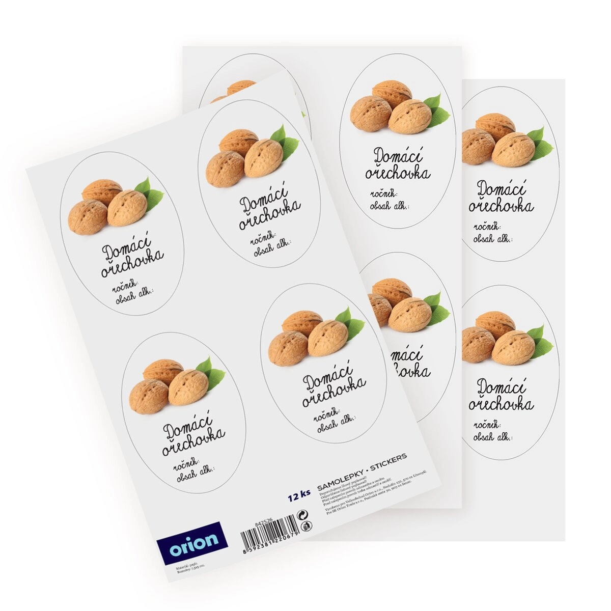 E-shop Samolepky na fľaše domáca orechovka (12 ks) – CZ