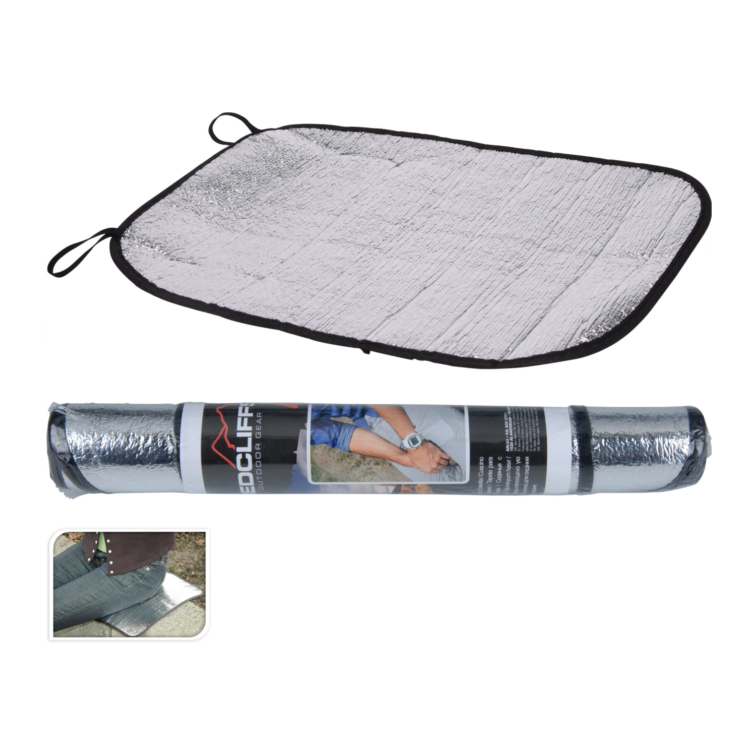 E-shop Skladacia izolačná sedacia podložka 35 × 45 cm, hliníkový povrch