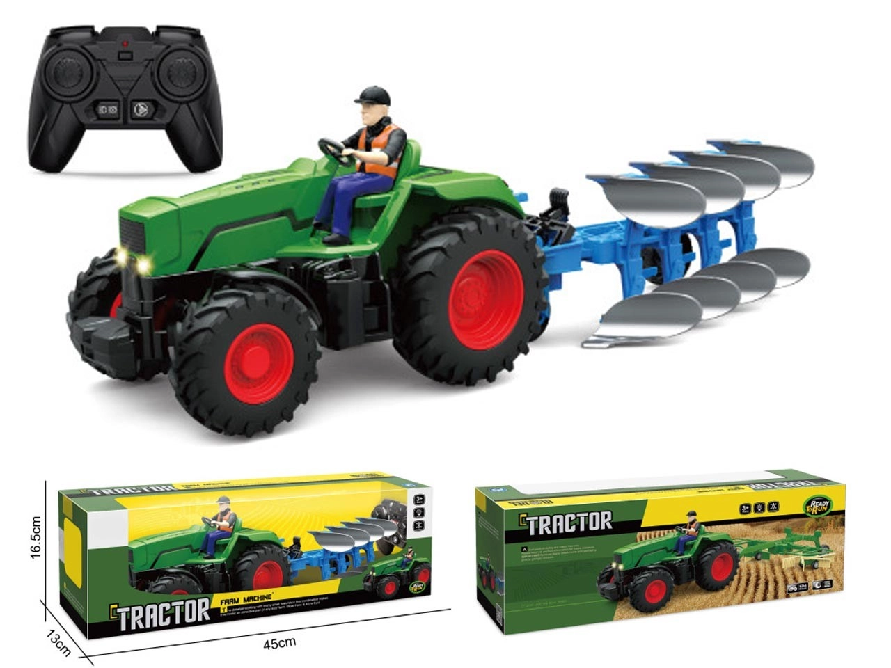 Diaľkovo ovládaný traktor s efektmi