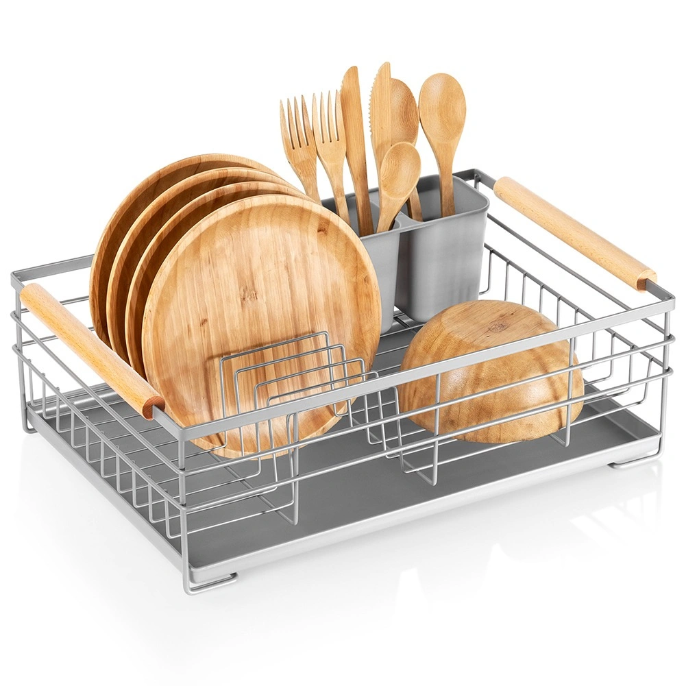 Sivý odkvapkávač na riad 43 × 28,5 × 14,5 cm