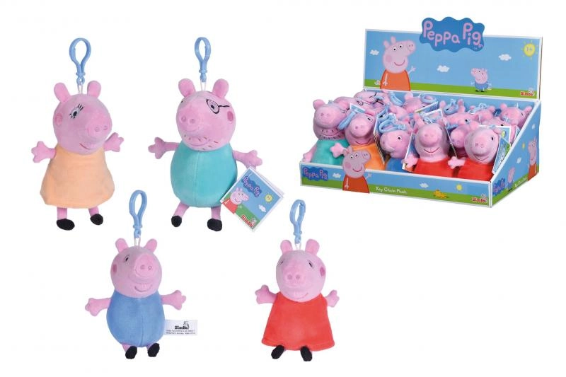 E-shop Prívesok na kľúče a batoh Simba Prasiatko Peppa plyšový 4 druhy