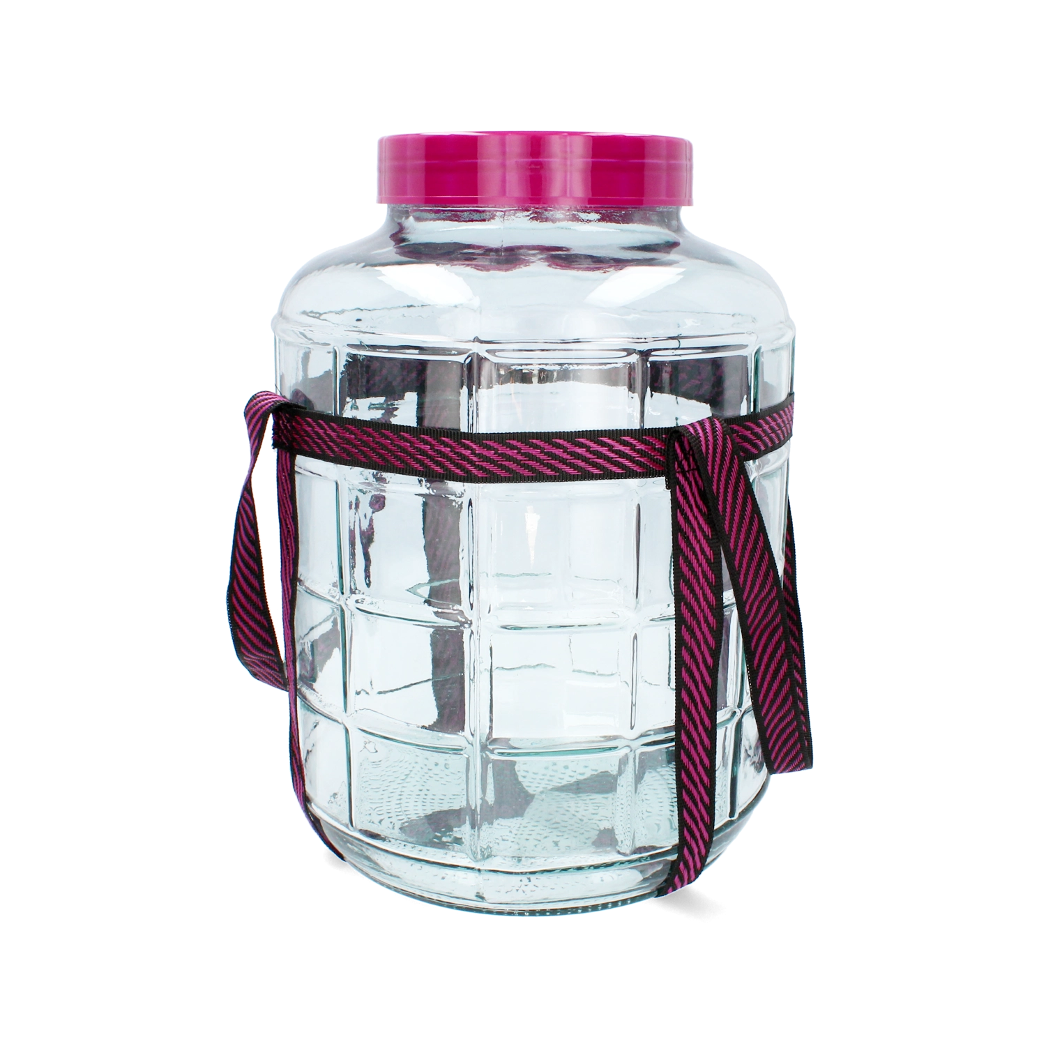 Multifunkčný sklenený demižón 18 l „Vino“ so širokým hrdlom a popruhmi