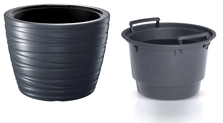 E-shop Prosperplast kvetináč MAZE s vložkou 37,5 cm antracit