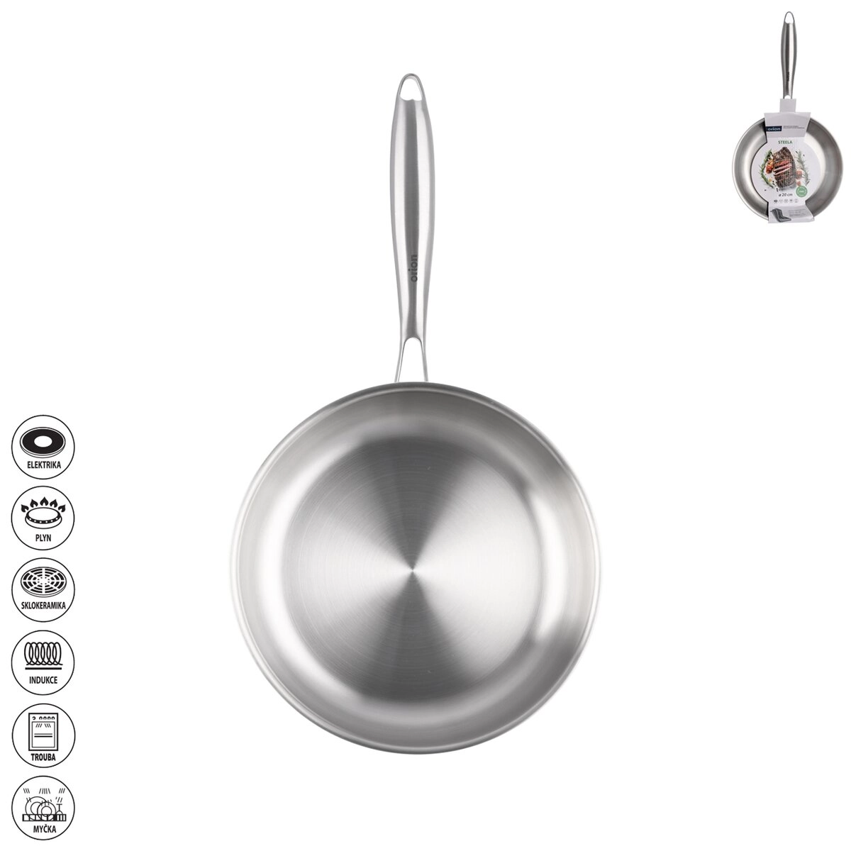 E-shop Steela nerezová panvica 20 cm