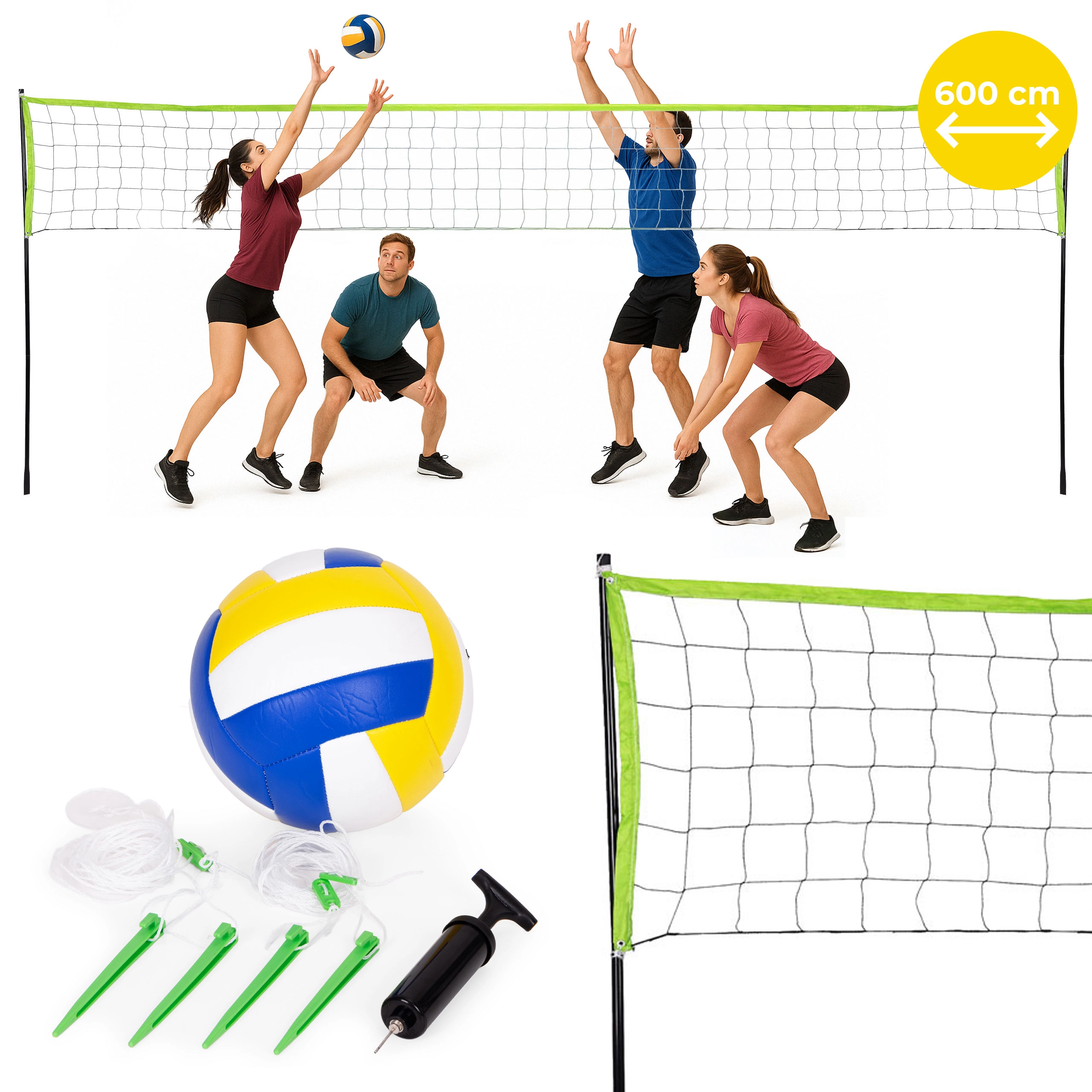 E-shop ModernHome VS-5.7X2.3 Sieť na volejbal/badminton s rámom 600×242 cm