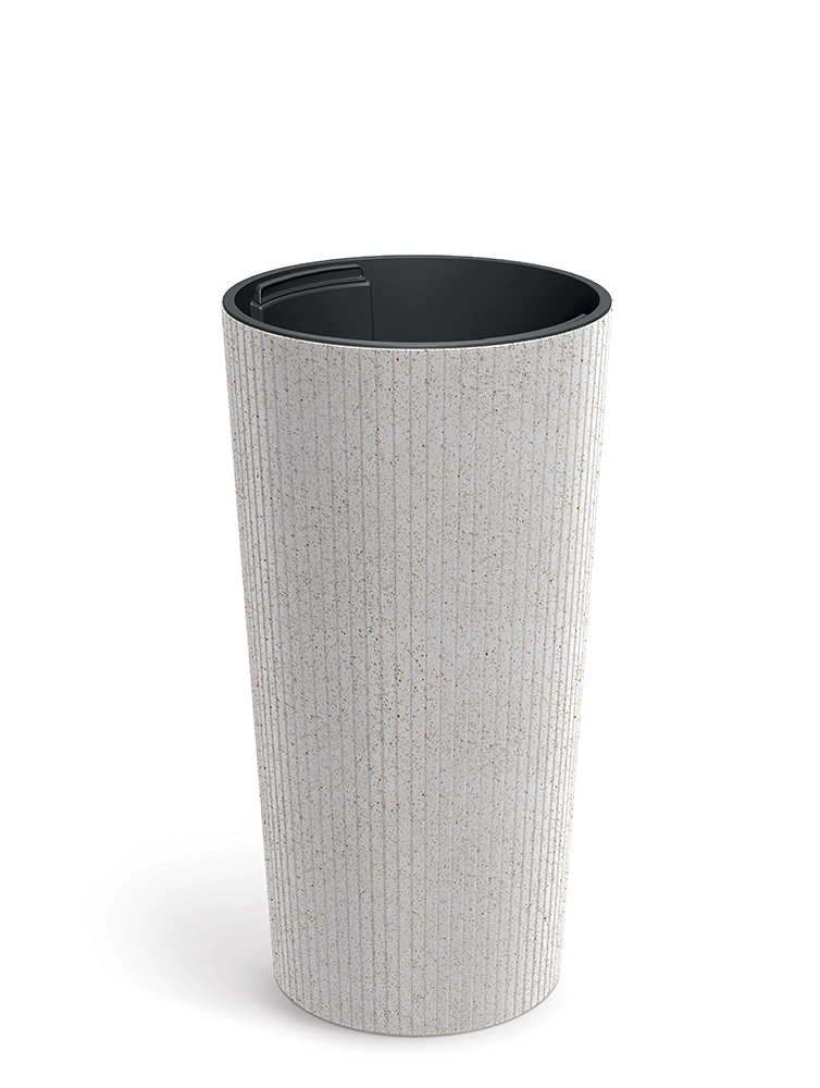 E-shop Prosperplast Kvetináč Lamie Slim Eco Wood biely, 25 cm