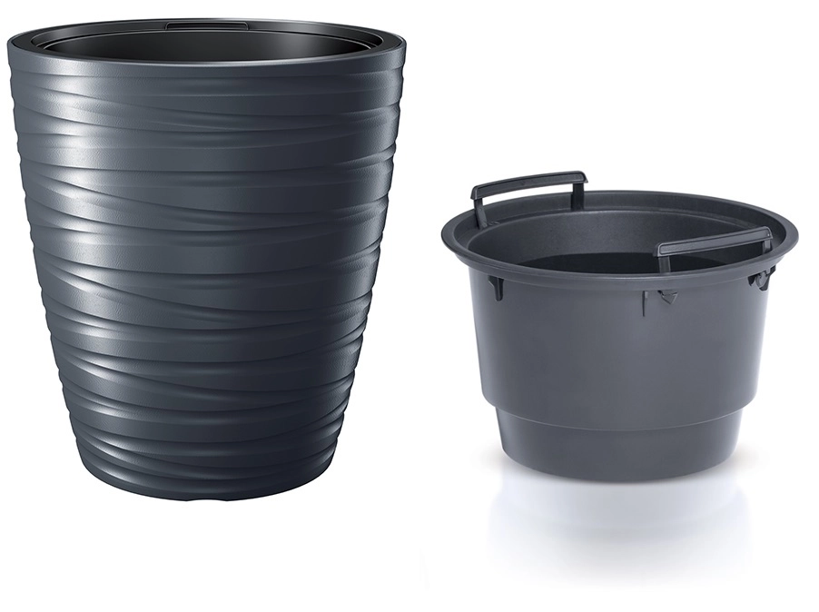 E-shop Prosperplast kvetináč MAZE s vložkou 47,5 cm antracit