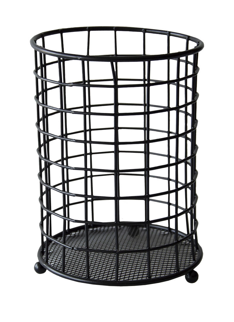 E-shop Kovový stojan na príbory 13 × 18 cm čierny