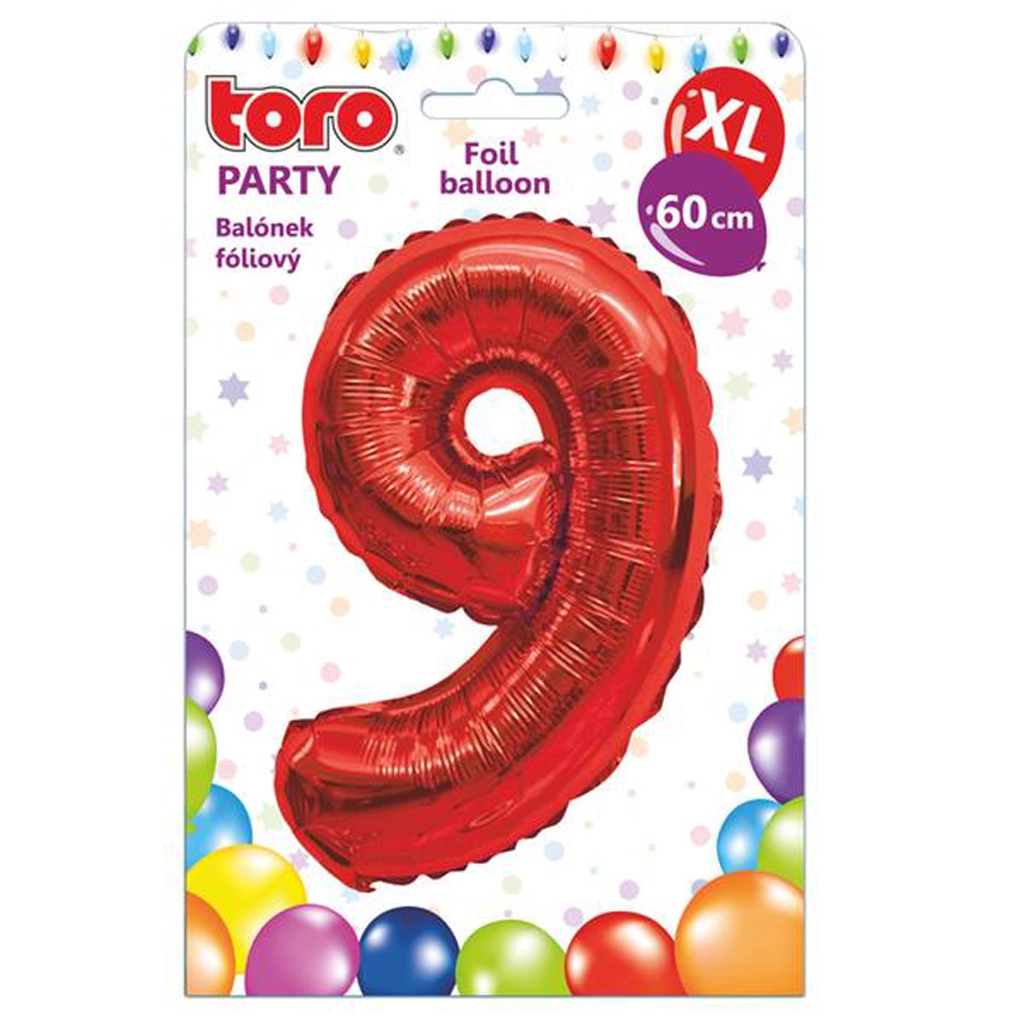 E-shop TORO Balónik XL číslica 9 60 cm matne červený